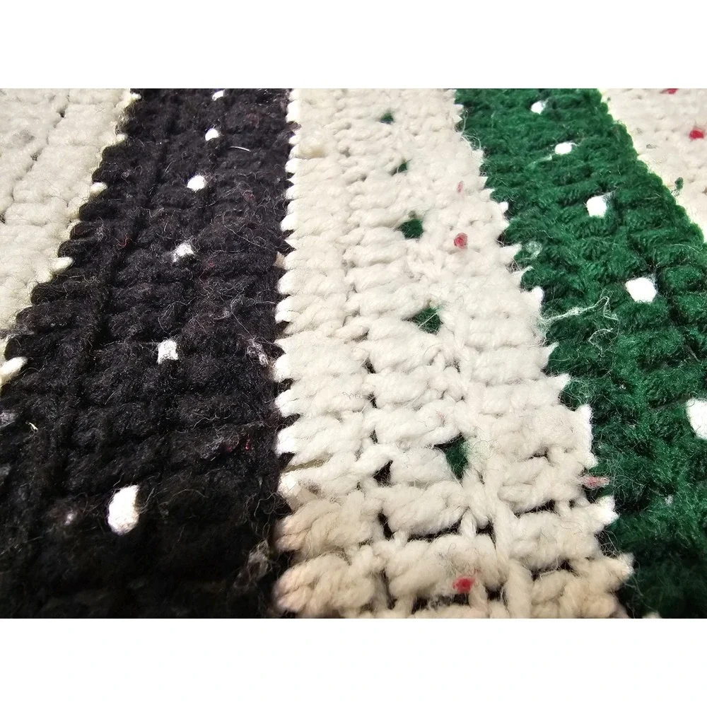Vintage Large Colorful Crocheted Afghan Blanket Throw 26x51 Handwoven Grannycore